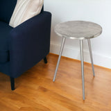 22" Silver Aluminum Round End Table
