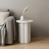 19" White Aluminum Round Pedestal End Table