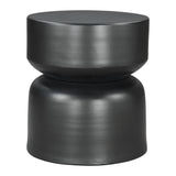 20" Black Iron Round Drum End Table