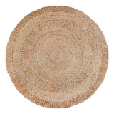 6' Natural Jute Geometric Hand Braided Round Rug