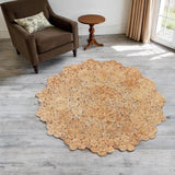 6' Natural Jute Geometric Hand Braided Round Rug