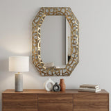 35" Bronze Octagonal Steel Framed Accent Mirror