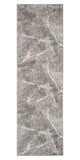 8' Gray And Beige Abstract Distressed Runner Rug