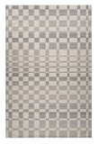 4' X 6' Gray and Beige Checkered Distressed Area Rug
