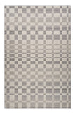 7' X 10' Gray and Beige Checkered Distressed Area Rug