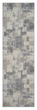 8' Gray And Beige Abstract Distressed Runner Rug