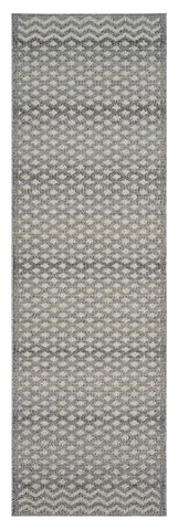 8' Gray And Beige Moroccan Distressed Runner Rug