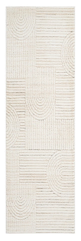 2' X 5' Cream and Beige Abstract Distressed Area Rug