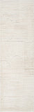 8' Cream and Beige Abstract Distressed Runner Rug
