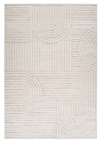 5' X 8' Cream and Beige Abstract Area Rug
