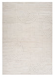 7' X 10' Cream and Beige Abstract Area Rug
