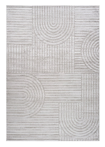 4' X 6' Light Gray and Ivory Abstract Distressed Area Rug