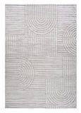 5' X 8' Light Gray and Ivory Abstract Distressed Area Rug