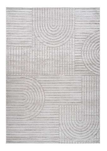 7' X 10' Gray and Ivory Abstract Distressed Area Rug