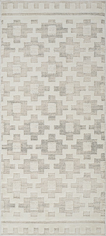 2' X 5' Gray and Beige Moroccan Distressed Area Rug