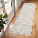 2' X 5' Gray and Beige Abstract Distressed Area Rug