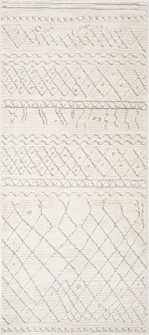 2' X 5' Gray and Beige Abstract Distressed Area Rug