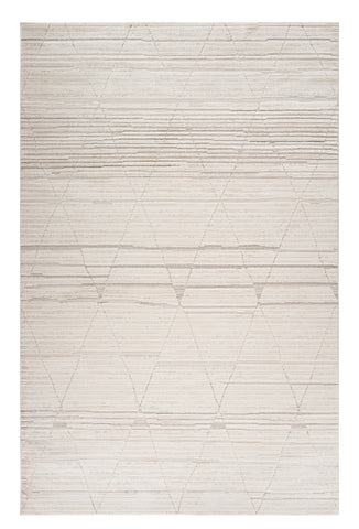 7' X 10' Cream and Beige Abstract Area Rug