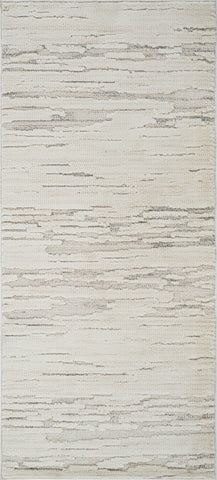 2' X 5' Gray and Beige Geometric Distressed Area Rug