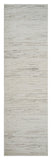 8' Gray And Beige Geometric Distressed Runner Rug