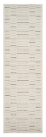 8' Gray And Cream Abstract Distressed Runner Rug