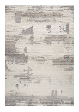 7' X 10' Gray and Cream Abstract Distressed Area Rug