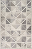 5' X 8' Gray and Cream Geometric Distressed Area Rug