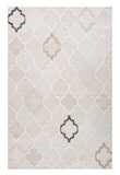 4' X 6' Cream and Beige Geometric Distressed Area Rug