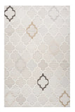 7' X 10' Cream and Beige Geometric Distressed Area Rug