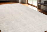 5' X 8' Cream and Beige Geometric Distressed Area Rug