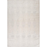 5' X 8' Cream and Beige Geometric Distressed Area Rug