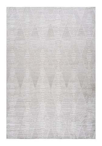 4' X 6' Gray and Ivory Geometric Distressed Area Rug