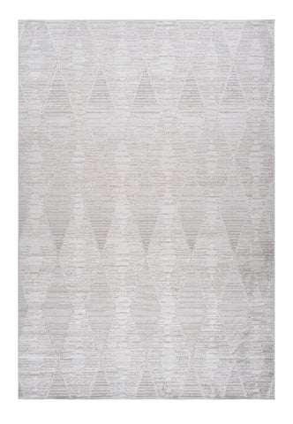 7' X 10' Gray and Ivory Geometric Distressed Area Rug