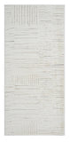 2' X 5' Gray and Beige Geometric Distressed Area Rug