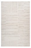 8' Gray And Beige Geometric Distressed Runner Rug
