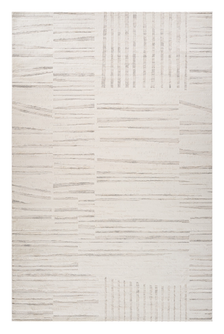 4' X 6' Gray and Beige Geometric Distressed Area Rug
