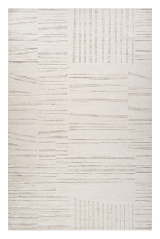 5' X 8' Gray and Beige Geometric Distressed Area Rug
