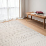 5' X 8' Gray and Beige Geometric Distressed Area Rug