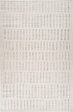 2' X 5' Gray and Beige Geometric Distressed Area Rug