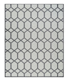 5' X 7' Beige And Gray Geometric Distressed Indoor Outdoor Area Rug