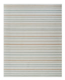 5' X 7' Cream and Beige Striped Distressed Indoor Outdoor Area Rug