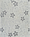 5' X 7' Cream And Gray Floral Distressed Indoor Outdoor Area Rug