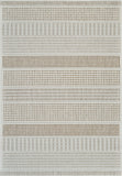 6' X 9' Beige and Brown Geometric Distressed Indoor Outdoor Area Rug