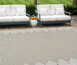6' X 9' Beige And Brown Geometric Distressed Indoor Outdoor Area Rug