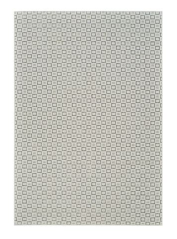 6' X 9' Cream and Beige Geometric Distressed Indoor Outdoor Area Rug