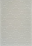 6' X 9' Cream and Beige Geometric Distressed Indoor Outdoor Area Rug