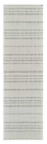 8' Cream and Beige Striped Distressed Indoor Outdoor Runner Rug