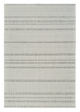 5' X 7' Cream and Beige Striped Distressed Indoor Outdoor Area Rug
