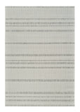 6' X 9' Cream and Beige Striped Distressed Indoor Outdoor Area Rug
