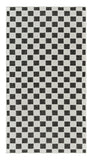 3' X 5' Black and White Geometric Distressed Indoor Outdoor Area Rug